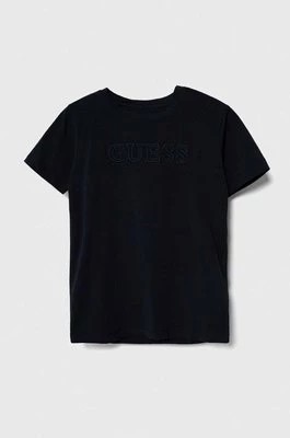 Zdjęcie produktu Guess t-shirt dziecięcy kolor granatowy z aplikacją