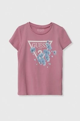 Zdjęcie produktu Guess t-shirt dziecięcy kolor różowy