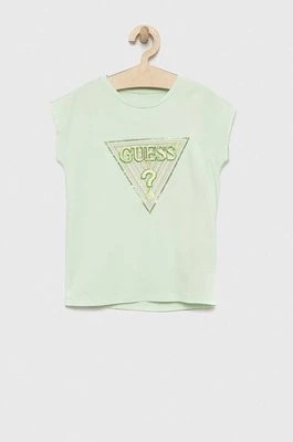 Zdjęcie produktu Guess t-shirt dziecięcy kolor turkusowy