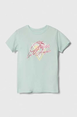 Zdjęcie produktu Guess t-shirt dziecięcy kolor turkusowy