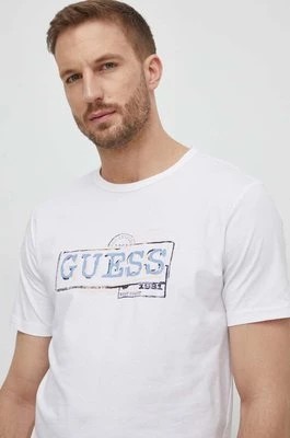 Zdjęcie produktu Guess t-shirt męski kolor beżowy z nadrukiem M4GI26 J1314