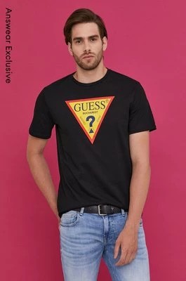 Zdjęcie produktu Guess T-shirt męski kolor czarny z nadrukiem