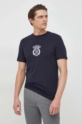 Zdjęcie produktu Guess t-shirt męski kolor granatowy z aplikacją