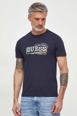 Zdjęcie produktu Guess t-shirt męski kolor granatowy z nadrukiem M4GI26 J1314