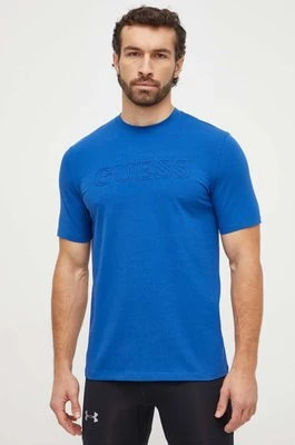 Zdjęcie produktu Guess t-shirt ALPHY męski kolor niebieski z aplikacją Z2YI11 J1314