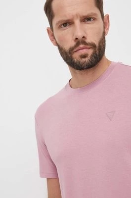 Zdjęcie produktu Guess t-shirt HEDLEY męski kolor różowy gładki Z2YI12 JR06K