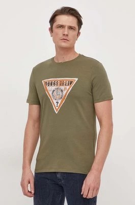 Zdjęcie produktu Guess t-shirt męski kolor zielony z nadrukiem M4RI38 J1314