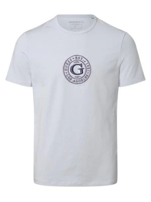 Zdjęcie produktu GUESS T-shirt męski Mężczyźni Bawełna niebieski jednolity,
