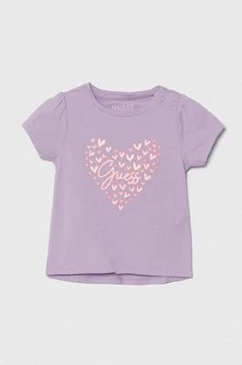 Zdjęcie produktu Guess t-shirt niemowlęcy kolor fioletowy