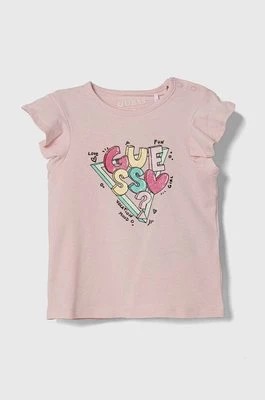 Zdjęcie produktu Guess t-shirt niemowlęcy kolor różowy