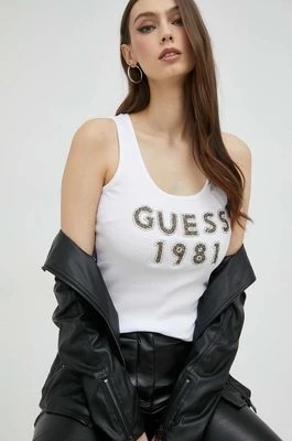 Zdjęcie produktu Guess top bawełniany kolor biały