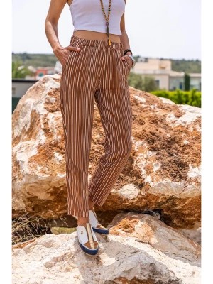 Zdjęcie produktu Gunes Kizi Spodnie w kolorze jasnobrązowym rozmiar: 36