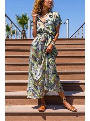Zdjęcie produktu Gunes Kizi Sukienka w kolorze oliwkowym ze wzorem rozmiar: 42