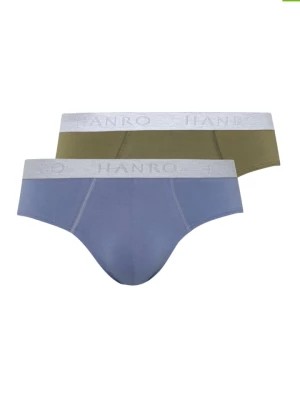 Zdjęcie produktu Hanro Slipy (2 pary) w kolorze niebieskim i oliwkowym rozmiar: S