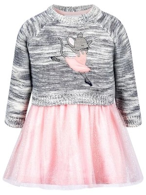 Zdjęcie produktu happy girls by Eisend Sukienka w kolorze szaro-jasnoróżowym rozmiar: 104