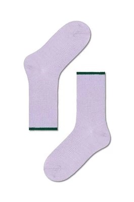 Zdjęcie produktu Happy Socks skarpetki Mariona Crew Sock damskie kolor fioletowy