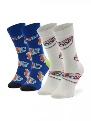 Zdjęcie produktu Happy Socks Zestaw 2 par wysokich skarpet unisex XTDS02-6500 Biały