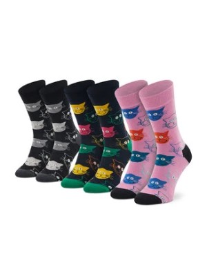 Zdjęcie produktu Happy Socks Zestaw 3 par wysokich skarpet unisex XMJA08-0150 Czarny
