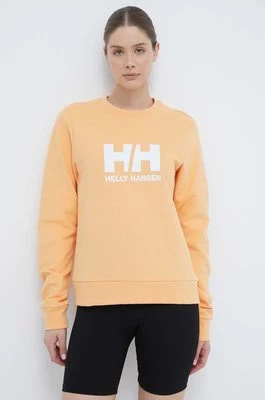 Zdjęcie produktu Helly Hansen bluza bawełniana damska kolor żółty z nadrukiem 34462