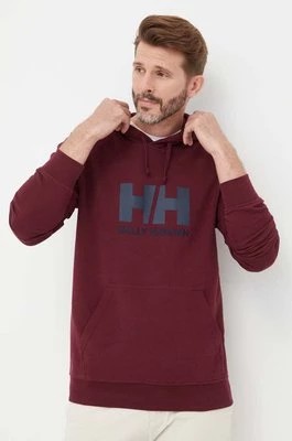 Zdjęcie produktu Helly Hansen bluza bawełniana HH LOGO HOODIE męska kolor bordowy z kapturem z aplikacją 33977