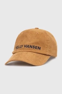 Zdjęcie produktu Helly Hansen czapka z daszkiem sztruksowa Graphic Cap kolor brązowy z aplikacją