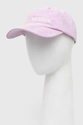 Zdjęcie produktu Helly Hansen czapka z daszkiem sztruksowa Graphic Cap kolor różowy z aplikacją