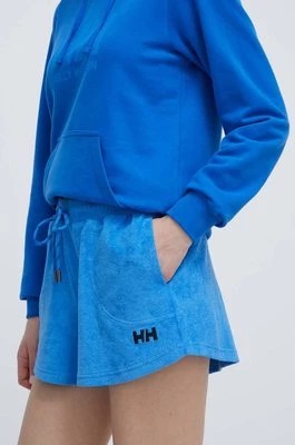 Zdjęcie produktu Helly Hansen szorty bawełniane kolor niebieski gładkie high waist 34454