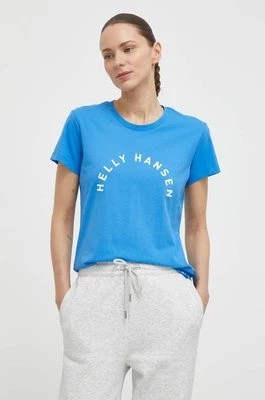 Zdjęcie produktu Helly Hansen t-shirt bawełniany damski kolor niebieski