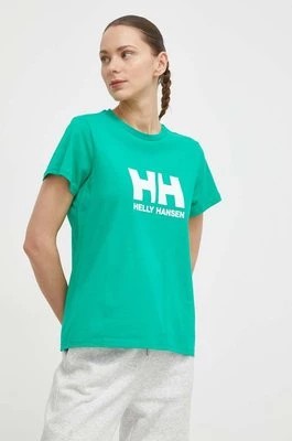 Zdjęcie produktu Helly Hansen t-shirt bawełniany damski kolor zielony