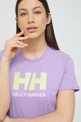 Zdjęcie produktu Helly Hansen t-shirt bawełniany kolor fioletowy 34112-001