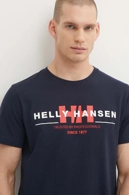 Zdjęcie produktu Helly Hansen t-shirt bawełniany kolor granatowy wzorzysty