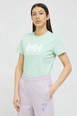 Zdjęcie produktu Helly Hansen t-shirt bawełniany kolor zielony 34112-001