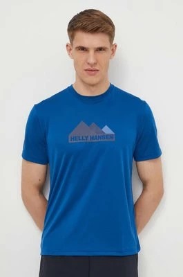 Zdjęcie produktu Helly Hansen t-shirt sportowy kolor niebieski z nadrukiem