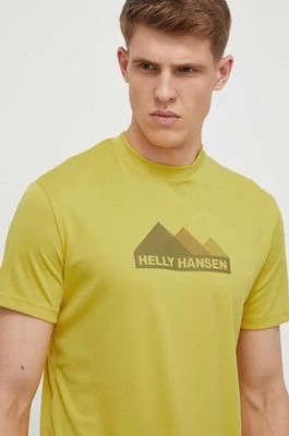 Zdjęcie produktu Helly Hansen t-shirt sportowy kolor żółty z nadrukiem