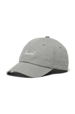 Zdjęcie produktu Herschel czapka z daszkiem Sylas Stonewash Cap kolor szary gładka