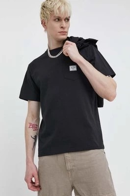 Zdjęcie produktu Herschel t-shirt bawełniany męski kolor czarny gładki