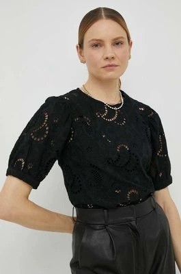 Zdjęcie produktu Herskind bluzka bawełniana damska kolor czarny gładka