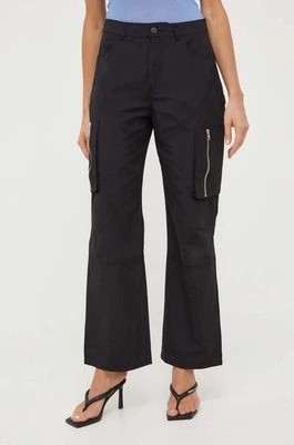 Zdjęcie produktu Herskind spodnie damskie kolor czarny fason cargo high waist