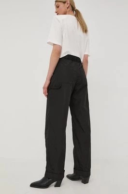 Zdjęcie produktu Herskind spodnie damskie kolor czarny szerokie high waist