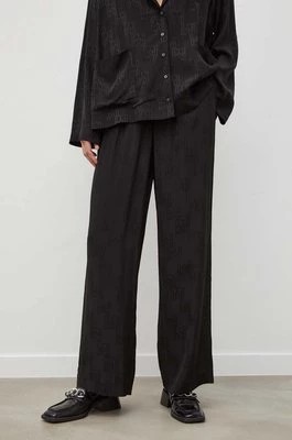Zdjęcie produktu Herskind spodnie damskie kolor czarny szerokie high waist