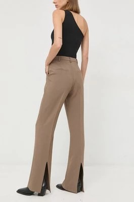 Zdjęcie produktu Herskind spodnie Valentina damskie kolor brązowy dzwony high waist