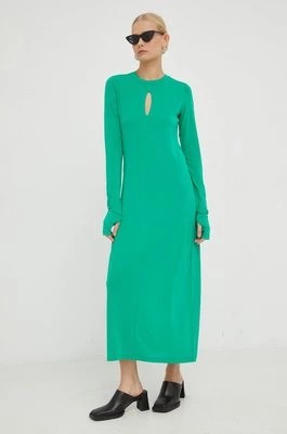 Zdjęcie produktu Herskind sukienka kolor zielony midi dopasowana