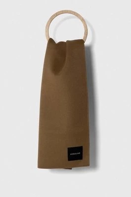 Zdjęcie produktu Herskind szalik z wełną kolor brązowy gładki