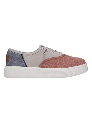 Zdjęcie produktu Hey Dude Sneakersy "Conway Youth Craft Linen" w kolorze biało-niebiesko-czerwonym rozmiar: 30