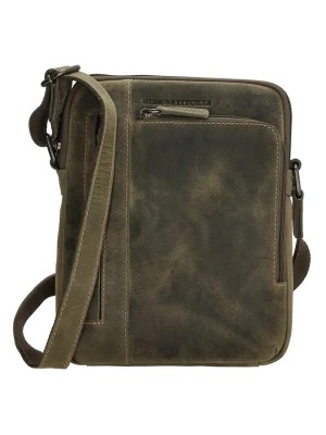 Zdjęcie produktu HIDE & STITCHES Skórzana torebka w kolorze khaki - 19 x 24 x 4,5 cm rozmiar: onesize