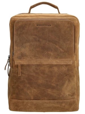 Zdjęcie produktu HIDE & STITCHES Skórzany plecak w kolorze jasnobrązowym - 30 x 40 x 10 cm rozmiar: onesize