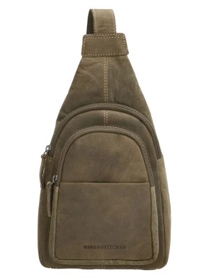 Zdjęcie produktu HIDE & STITCHES Skórzany plecak w kolorze oliwkowym - 18 x 33 x 8,5 cm rozmiar: onesize