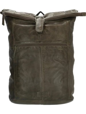Zdjęcie produktu HIDE & STITCHES Skórzany plecak w kolorze oliwkowym - 33,5 x 46 x 14 cm rozmiar: onesize