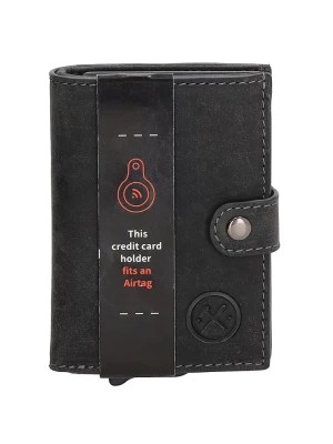 Zdjęcie produktu HIDE & STITCHES Skórzany portfel w kolorze czarnym - 7,5 x 10,5 x 1 cm rozmiar: onesize