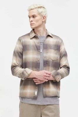 Zdjęcie produktu Hollister Co. koszula bawełniana męska kolor beżowy regular z kołnierzykiem klasycznym